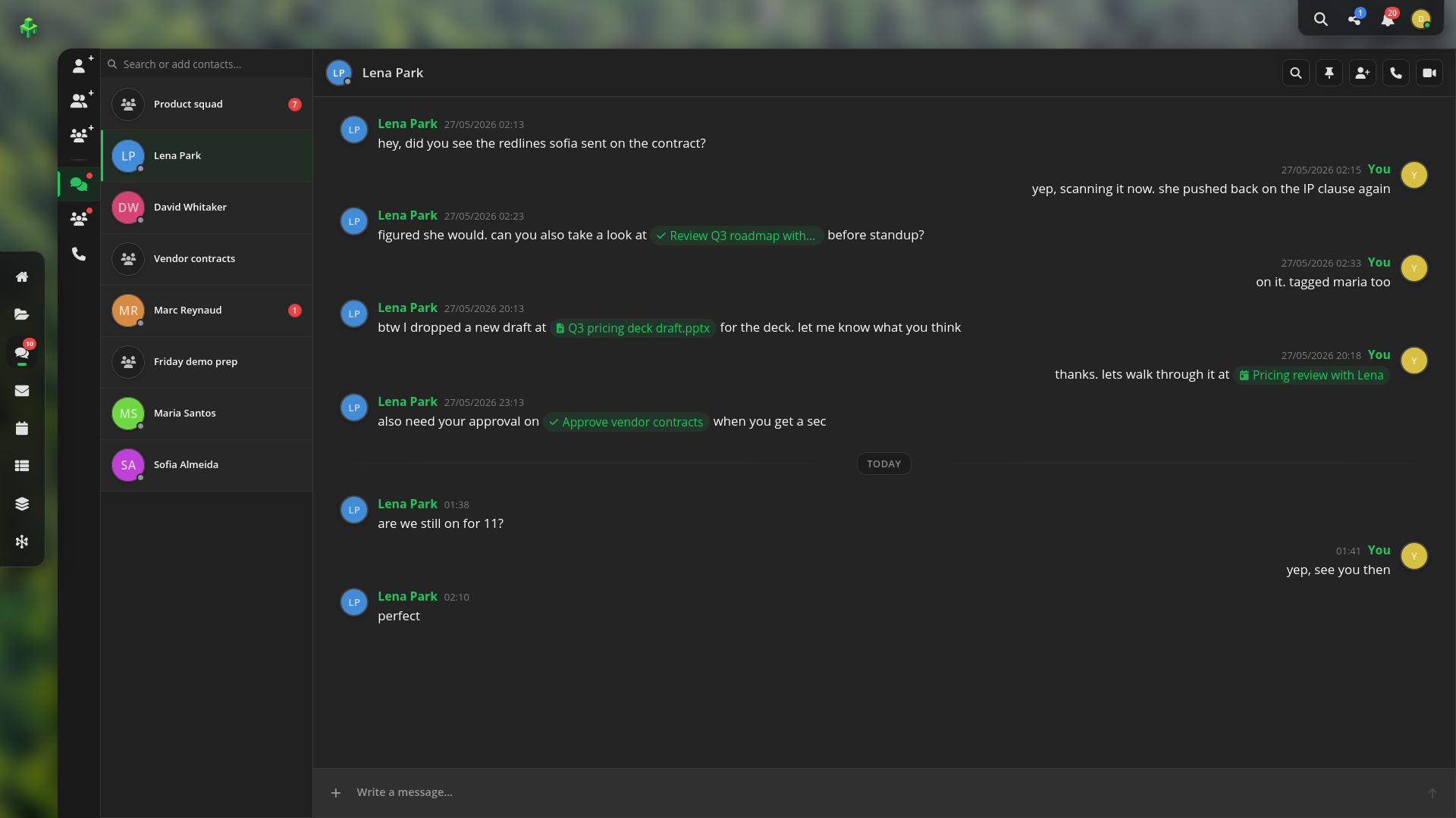 Chat app screenshot