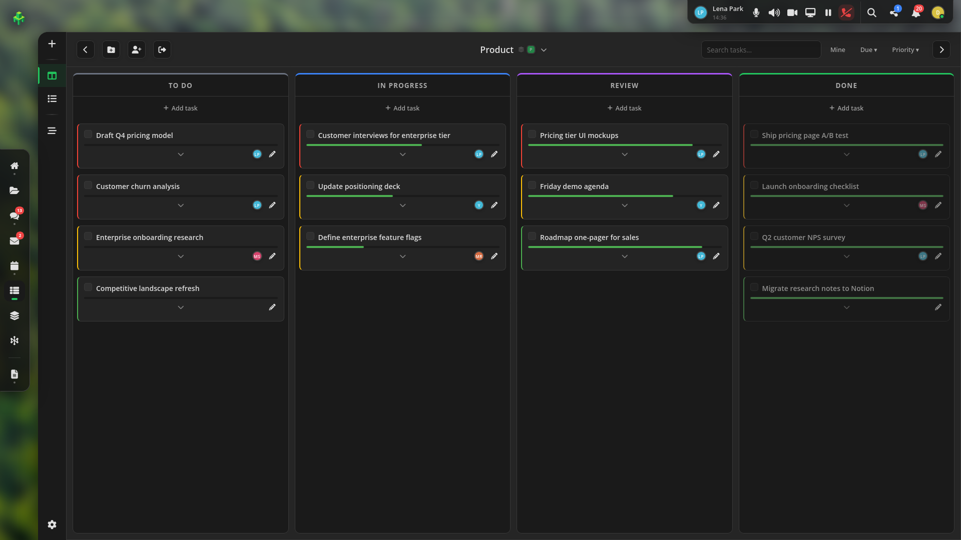 Tasks app screenshot