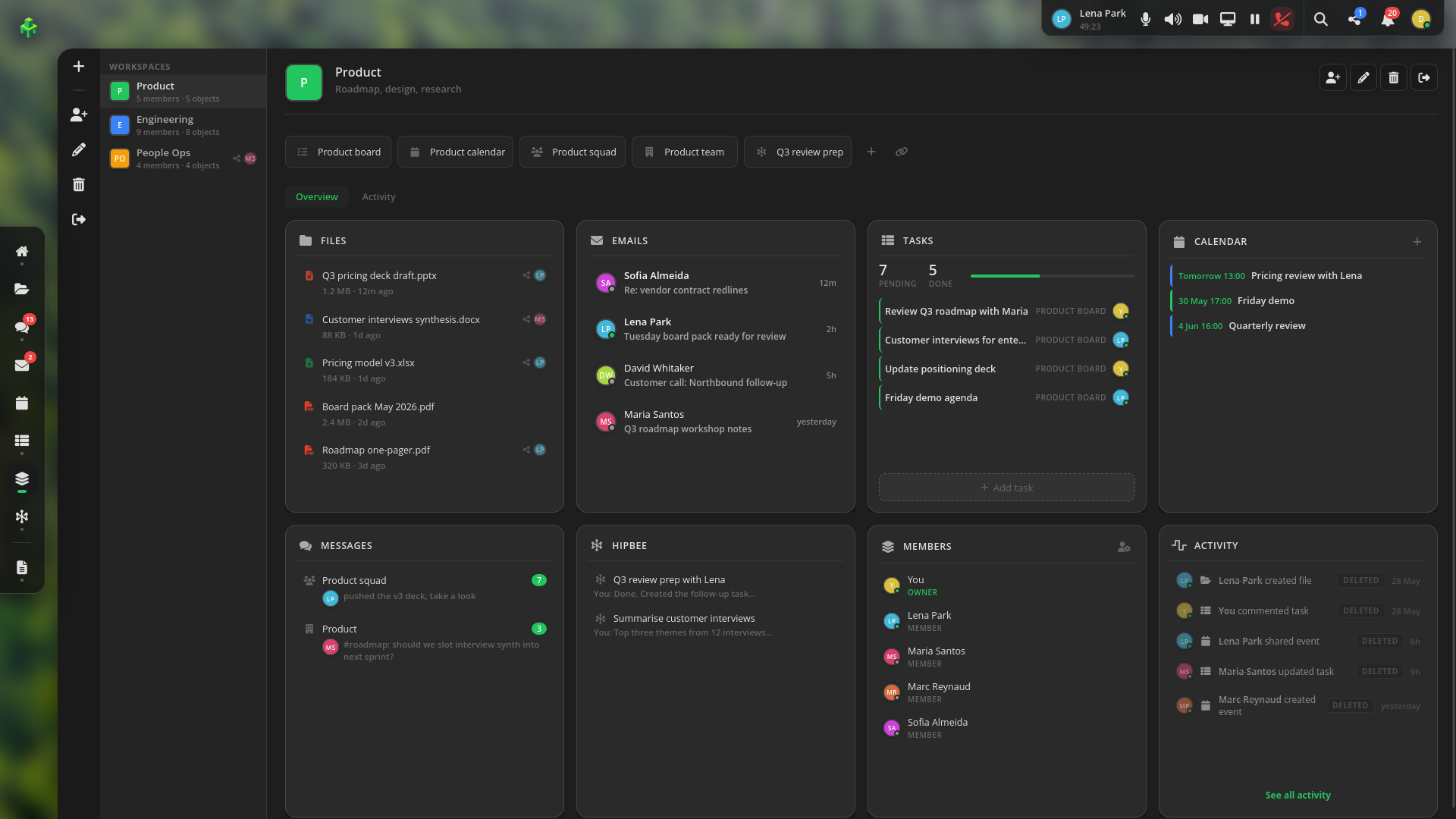 Workspaces app screenshot